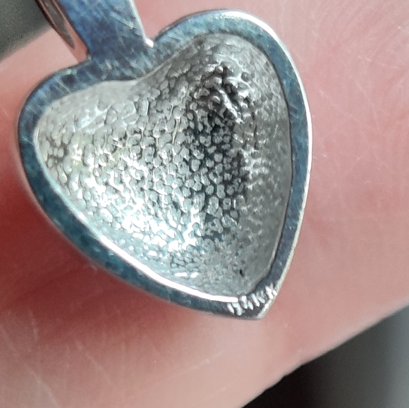 Solid 14K White Gold Puffed Heart Necklace - Picture 2 of 12